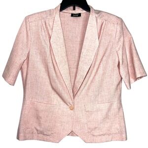 Lucia Pink Short Sleeve Blazer Womens Vintage 14 Made in USA Y2K Career Jacket L